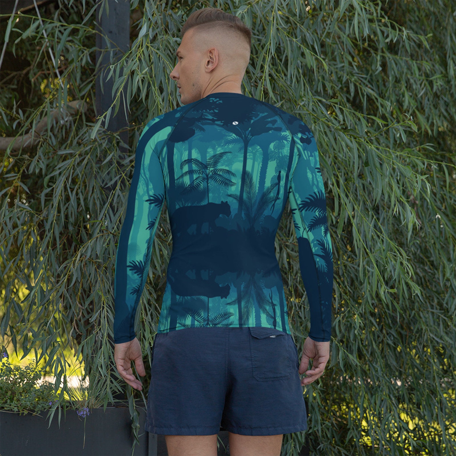 Mens Rash Guard - Jungle Book Inspired With Jaguar / Puma Illustration ...
