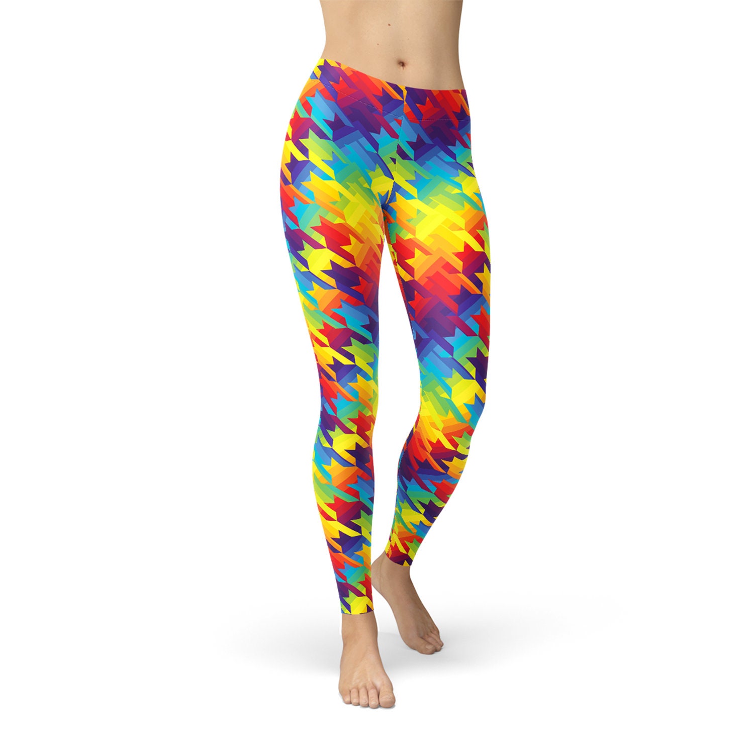 Rainbow Leggings Houndstooth Leggings 