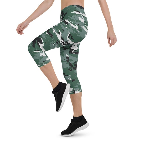 Earth Green Camo Capri Leggings for 