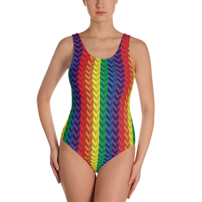 Rainbow Bathing Suit Rainbow Swimsuit One Piece Swimsuit Etsy