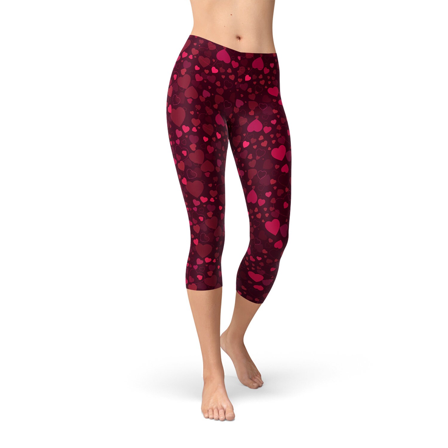 womens red capri leggings