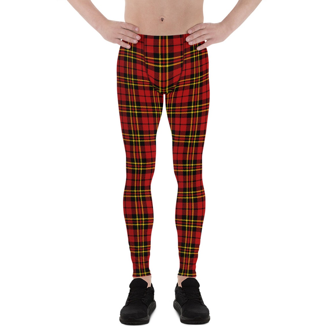 Yellow Plaid Men's Leggings main image 0