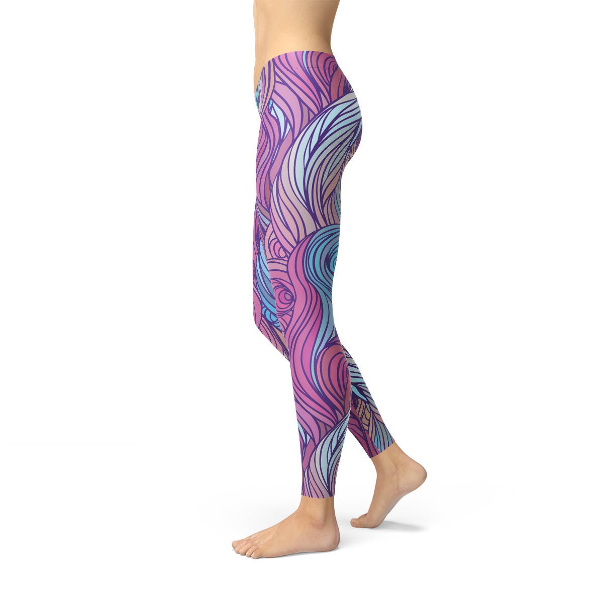 Purple & Blue Spiral Women Leggings Stylish Yoga Leggings | Etsy