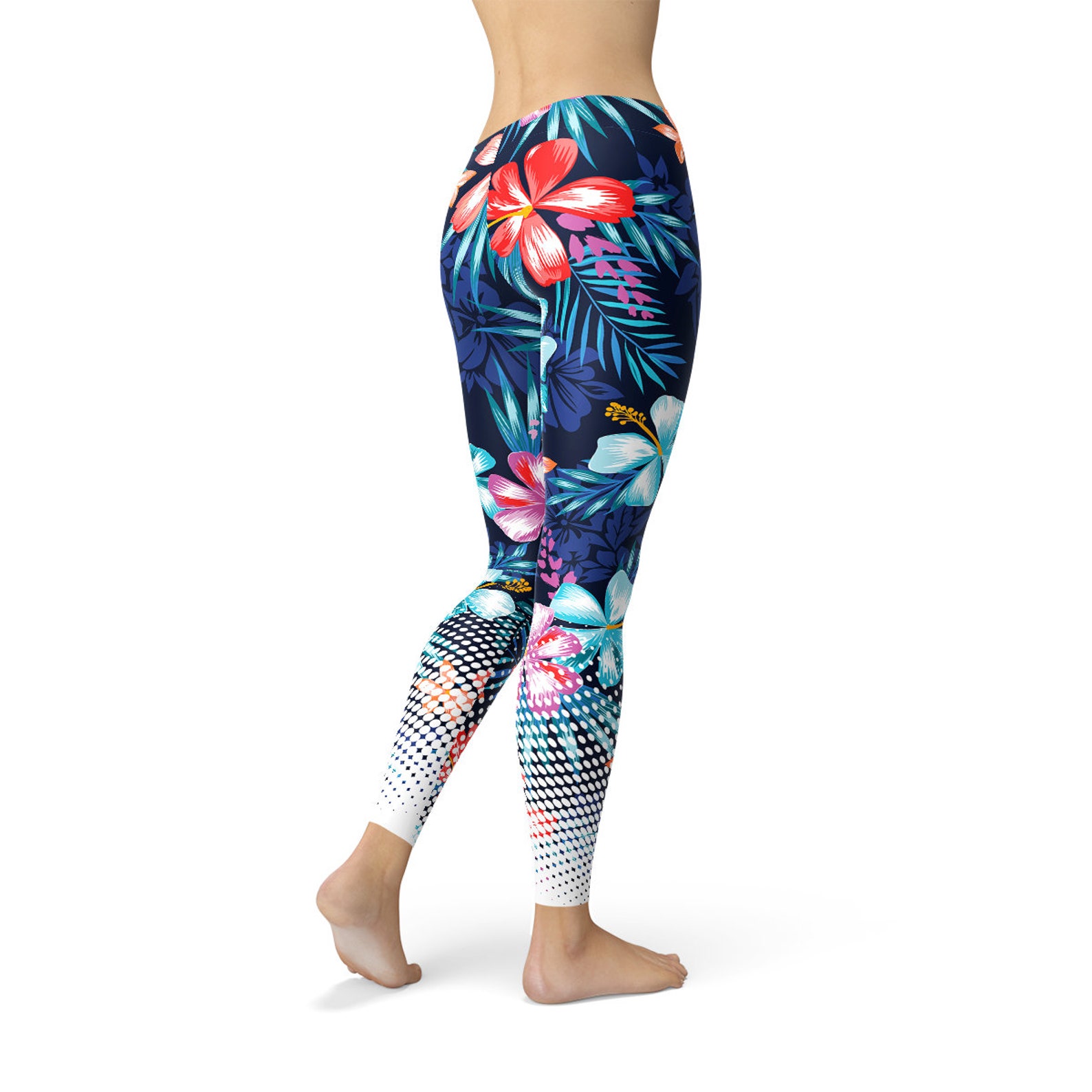 Hawaii Surf Leggings Hawaiian Hibiscus Leggings Hawaiian Etsy