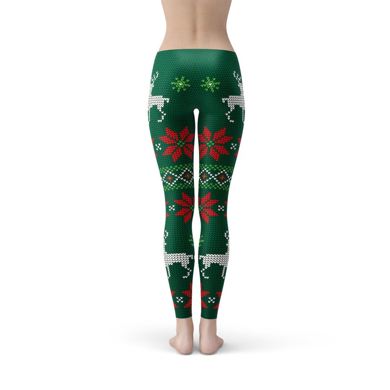 Knitted Christmas Leggings Festive Leggings Christmas Etsy