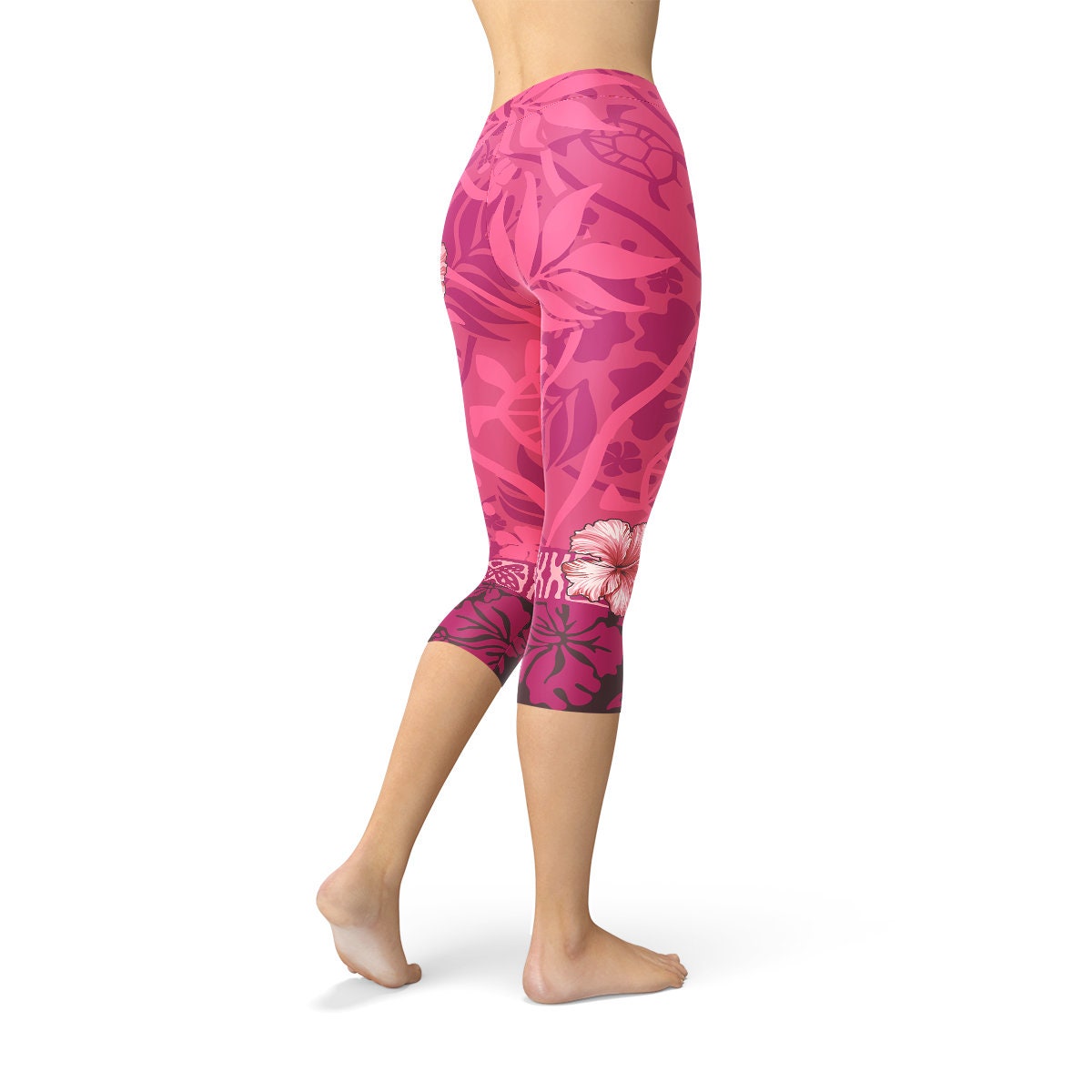 Womens Surf Capri Leggings All Over Print Pink Capri Pants - Etsy