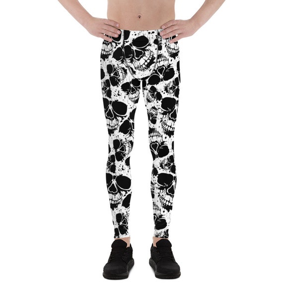 Mens Leggings Meggings Skeleton Leggings, Wear as Halloween