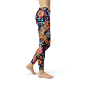 Leggings Tonya's Closet Elasticizzati Leggings Floreali Paisley Brillanti - Taglia Unica (OS) 2-10, Morbidi E Burrosi, Per Donna Leggings Poliestere Elastan
