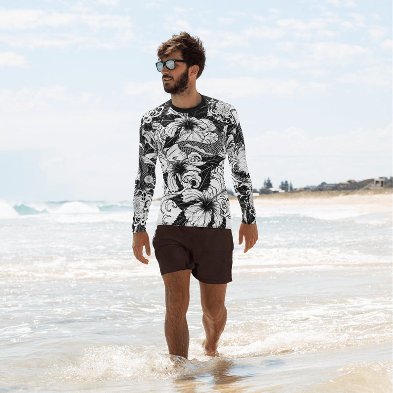 Koi Fish Rash Guard for Men Long Sleeve MMA / BJJ Rash Etsy