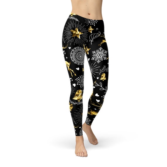 Womens Christmas Leggings Festive Leggings, Christmas Workout