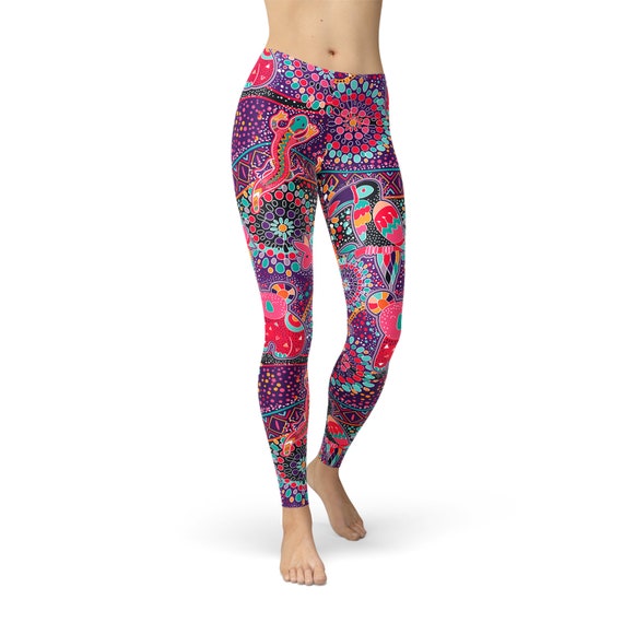 Australian Indigenous Leggings for Women Mid Rise Waist Womens