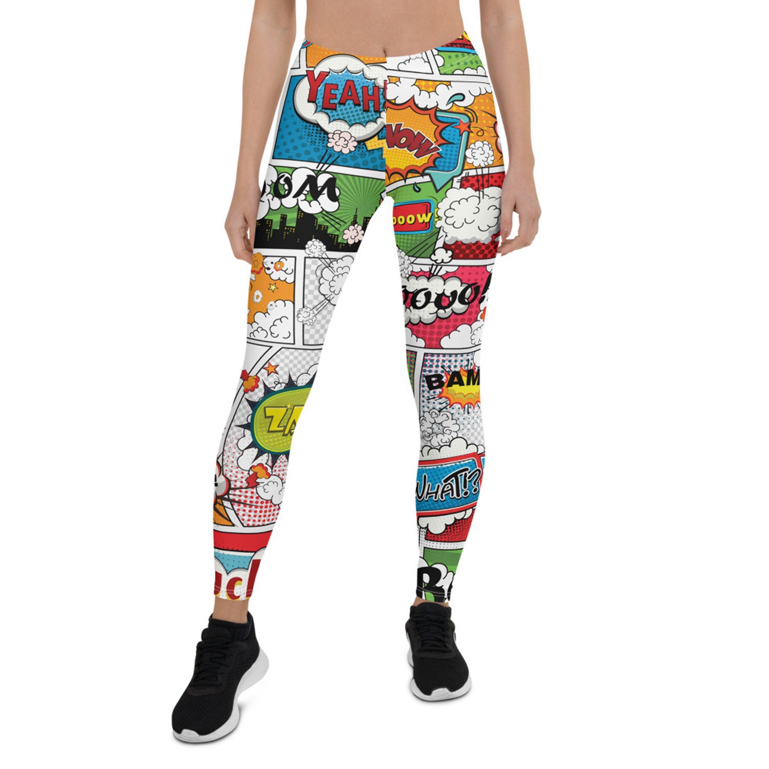 Comic Book Leggings for Women Mid Rise Waist Full Length Etsy