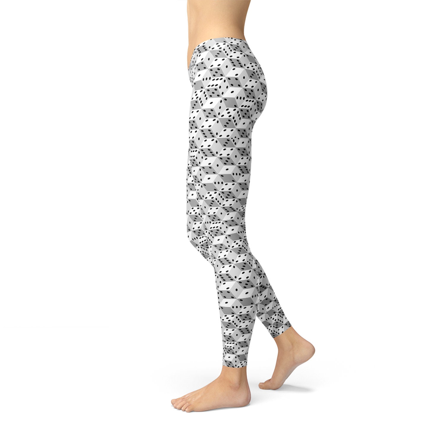 Casino Dice Pattern Print Women Leggings