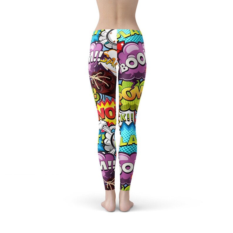 Comic Print Leggings Comic Book Leggings Comic Book Workout Etsy