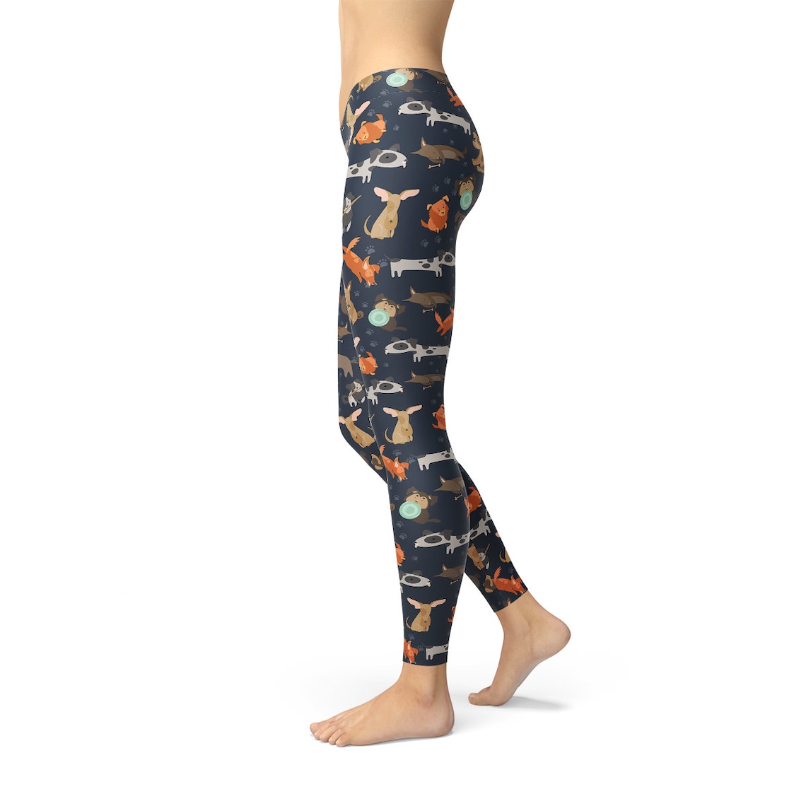Puppy Dog Maltese Pattern Print Women Leggings