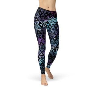Galaxy Purple Women Leggings, Yoga Outer Space Print Pants Cosmic