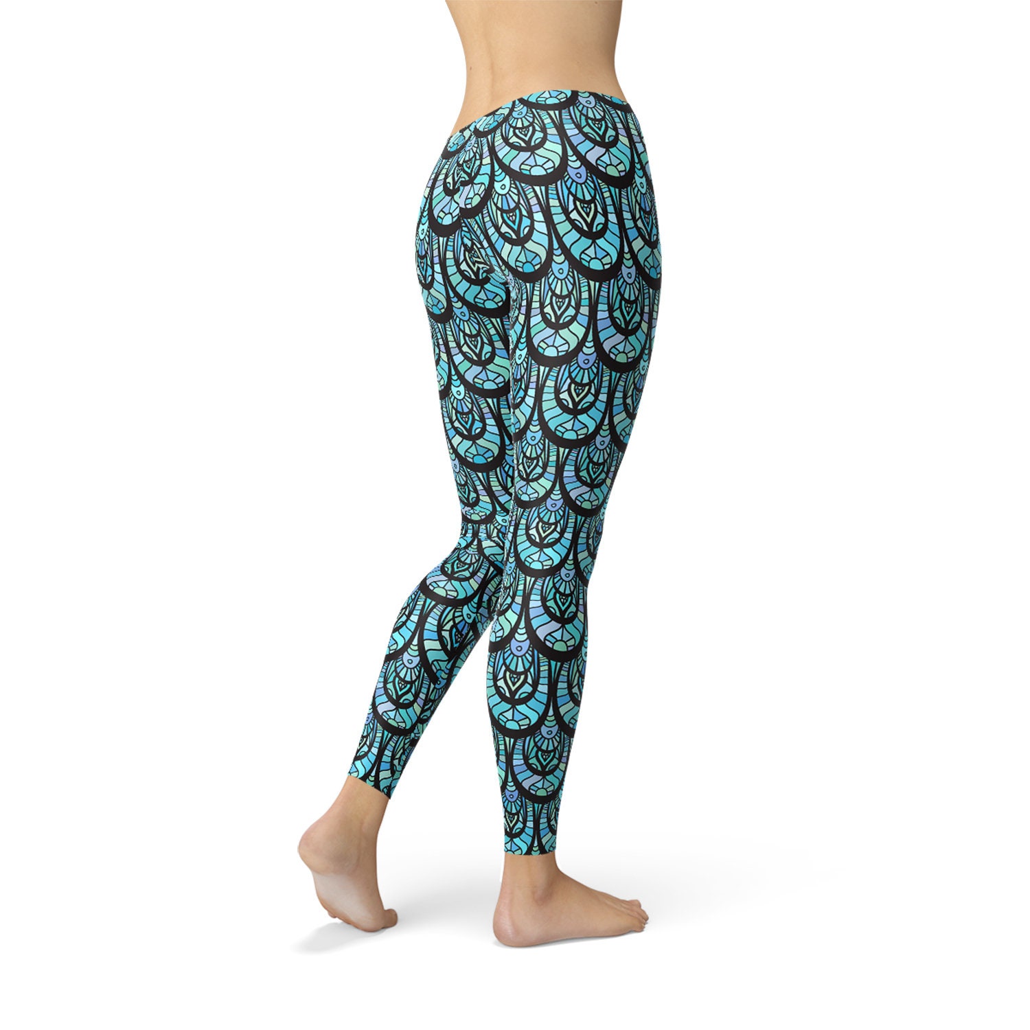 Blue mermaid leggings discount