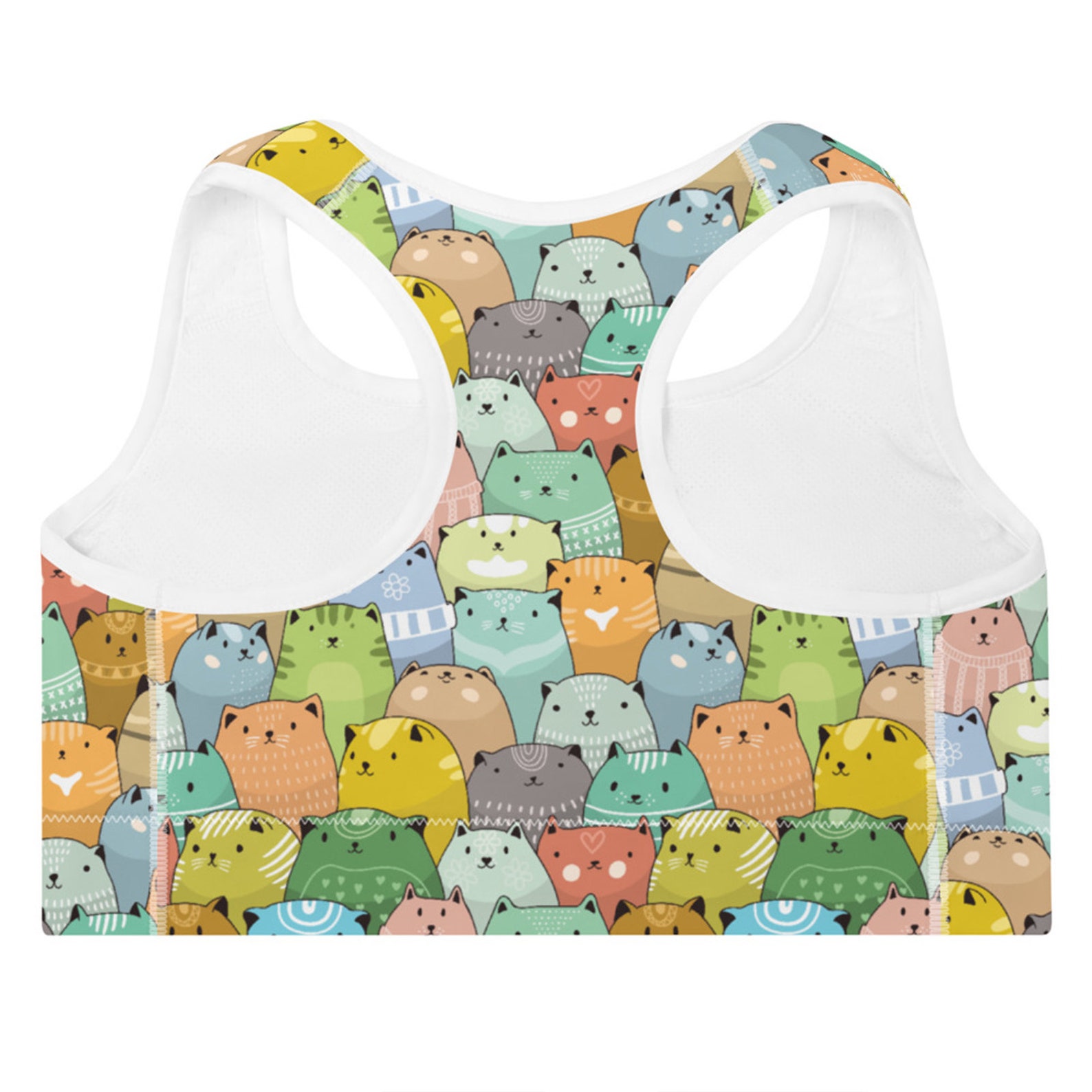 Cute Cats Padded Sports Bra for Women All Over Print Cat Etsy