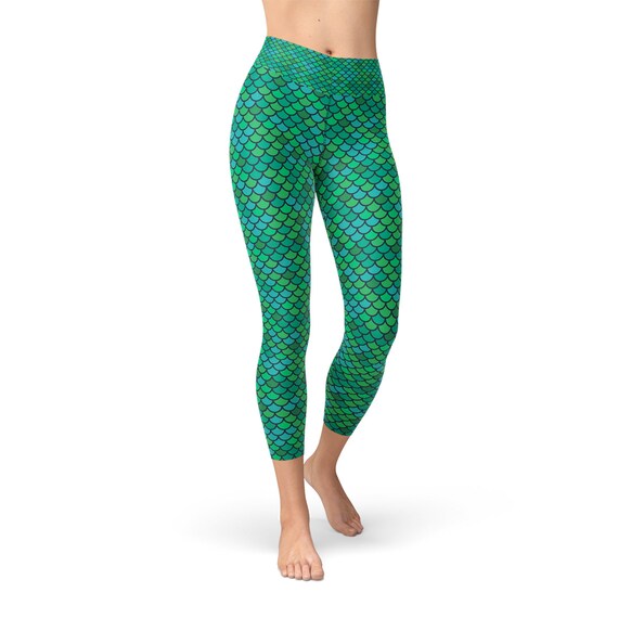 Turquoise Capri Leggings Womens Running Capri Leggings Non See Through  Workout Capri Leggings for Women Capri Yoga Pants Green Capris 