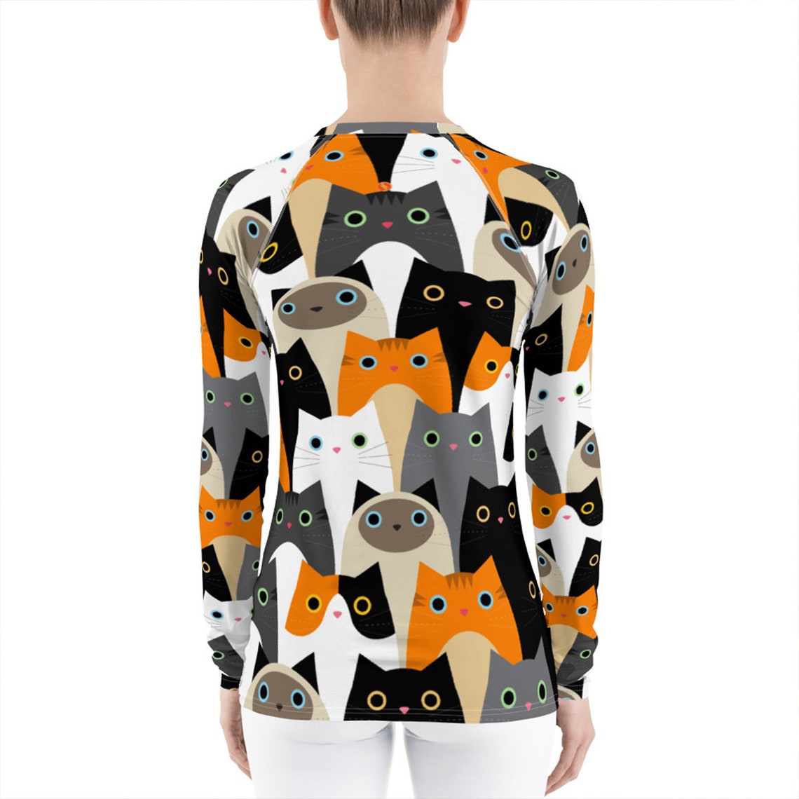 Cat Rash Guard for Women Long Sleeve Swim Shirt With Cats Etsy