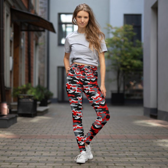 Red Camouflage Yoga Leggings for Women High Waisted Full Length Camo  Pattern Print Workout Pants Perfect for Running, Crossfit & Athleisure -   Canada