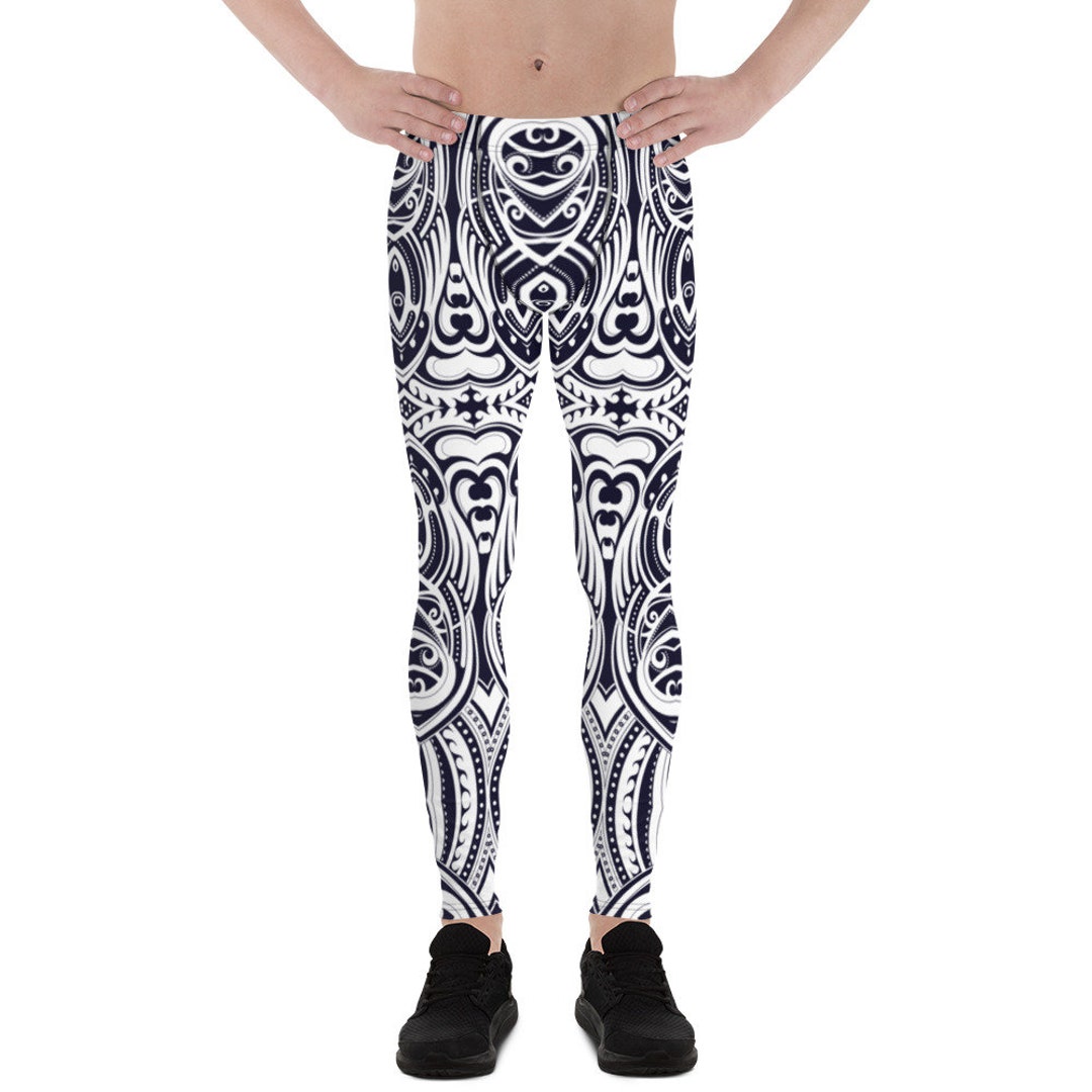 Mens Leggings Meggings Ta Moko Polynesian Maori Tattoo Print in a ...