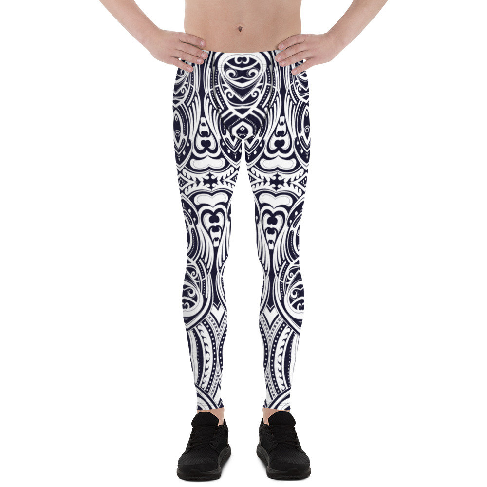 Maori Tattoo Capri Leggings White Capris With Tribal Polynesian Tattoo  Print Perfect for Running Tights, Capri Yoga Pants or Gym Leggings -   Canada