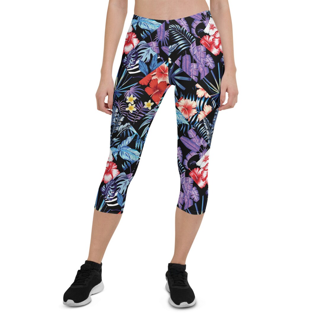 Tropical Hibiscus Flower Print Women's Leggings