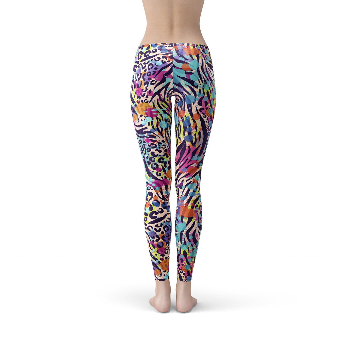 Colorful Zebra Leggings Zebra Print Leggings Painted Etsy