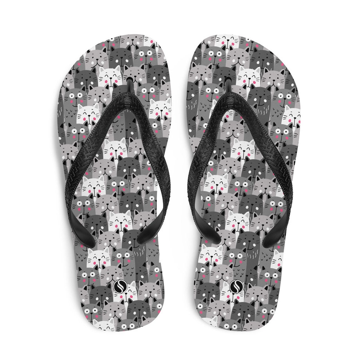 Cute Cat Flip Flops / Thongs All Over Print Cats Footwear Etsy