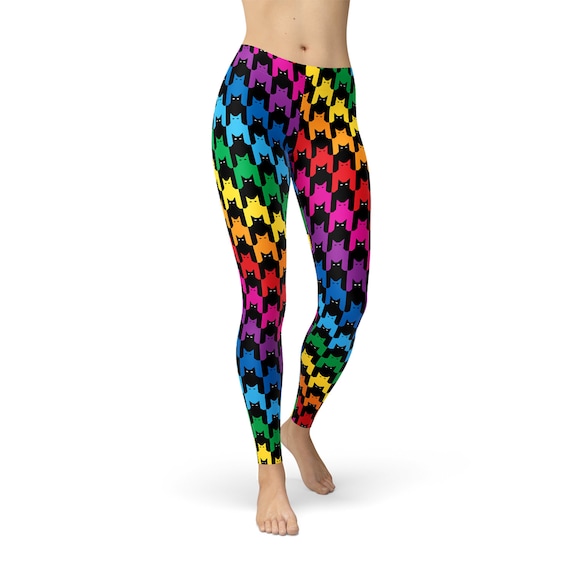 Rainbow Leggings Cat Leggings Rainbow Pants, Rainbow Pride