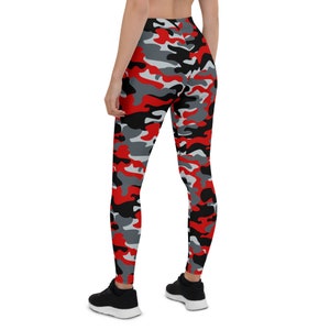 Red and Gray Camouflage Leggings for Women Army / Military - Etsy
