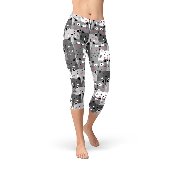 Cat Leggings for Women All Over Print Crazy Cat Lady Capri Leggings Great for Yoga Pants Running Leggings Sports Leggings or Workouts Etsy