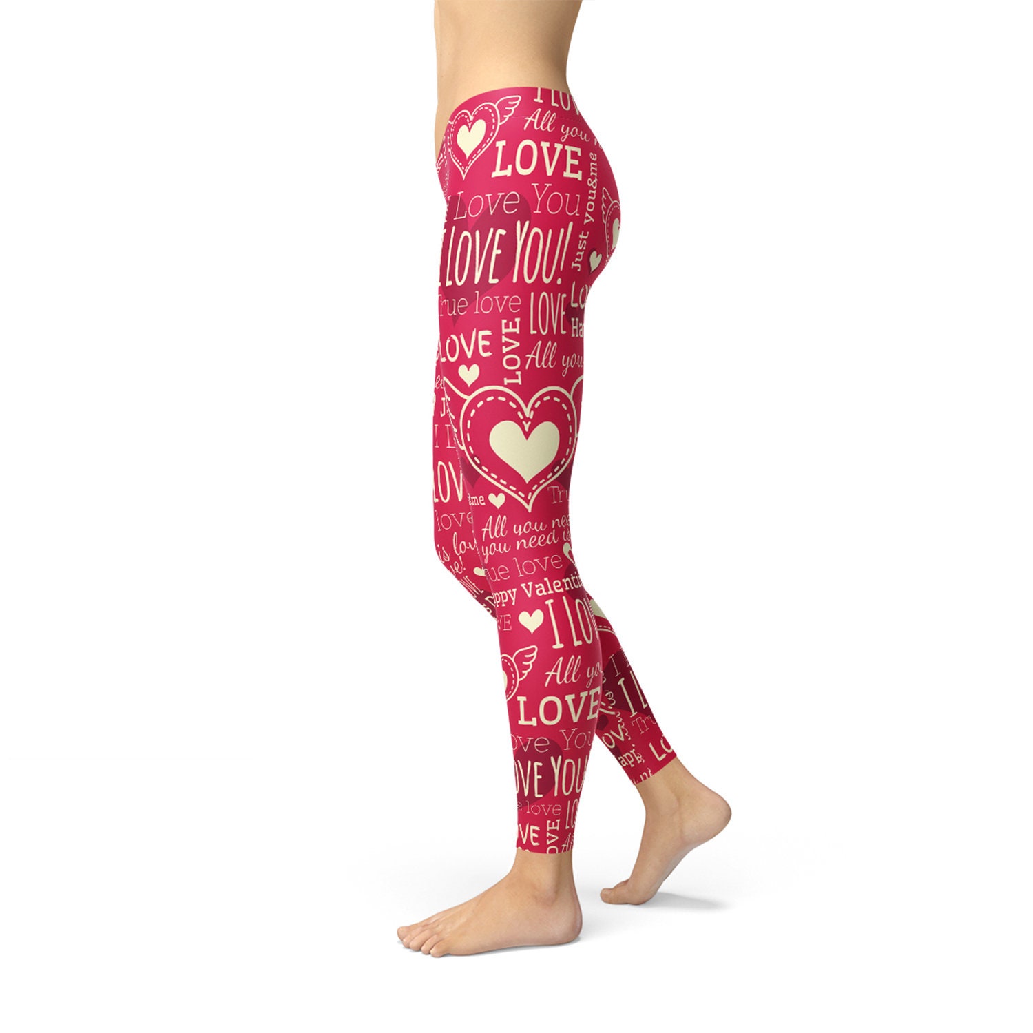 Valentines Day Leggings for Women Printed Womens Red Etsy