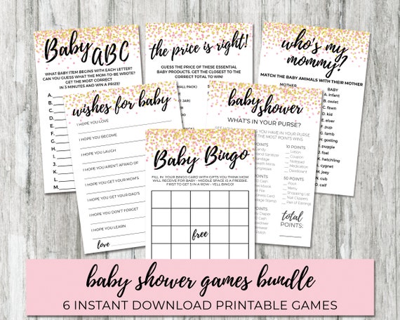 Girl Baby Shower Game Bundle Printable Baby Shower Game Etsy Girl Baby Shower Game Bundle Printable Baby Shower Game Etsy