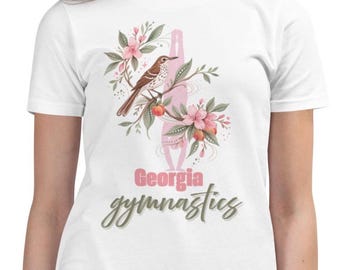 Camiseta de gimnasia para niñas, camiseta de gimnasia de Georgia 2026, camiseta de competición inspirada en Leo, regalo para jóvenes gimnastas, camiseta para el Campeonato Nacional, camiseta para el Campeonato Regional