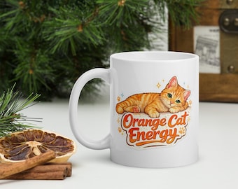 Taza energética de gato naranja: taza de café para amantes de los gatos caóticos