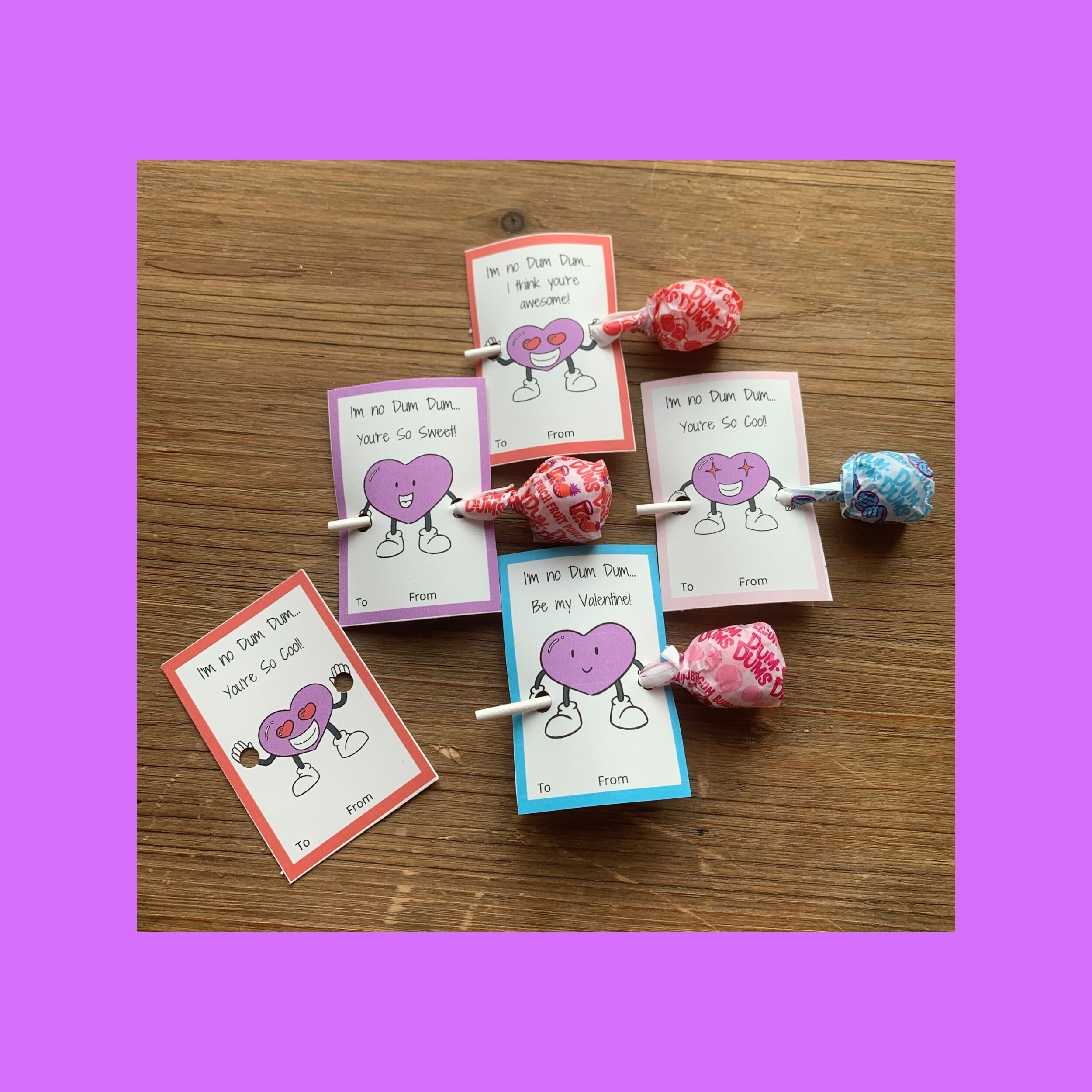 Dum Dum Holder Valentine's Day Cards / Printable Etsy