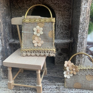 Miniature Handbags / Mini Tote Bags / Miniature Dollhouse Bags / Dollhouse Purses / Mini Accessories / Dollhouse Collectibles / Room Boxes