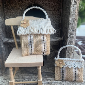Miniature Handbags / Mini Tote Bags / Miniature Dollhouse Bags / Dollhouse Purses / Mini Accessories / Dollhouse Collectibles / Room Boxes