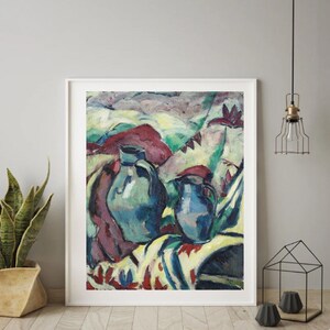 Giclée Fine Art Print; &quot;Blue Vases&quot; By Heinz Porep; Fine Art Print; Giclée Print; German Expressionism Art Print; Still Life Art Print
