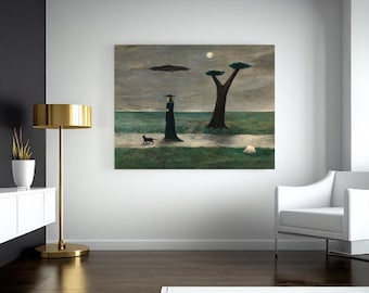 Giclée Fine Art Print; &quot;The Stroll&quot; By Gertrude Abercrombie; Fine Art Print; Giclée Print; Surrealism Art; Surrealism Art Print