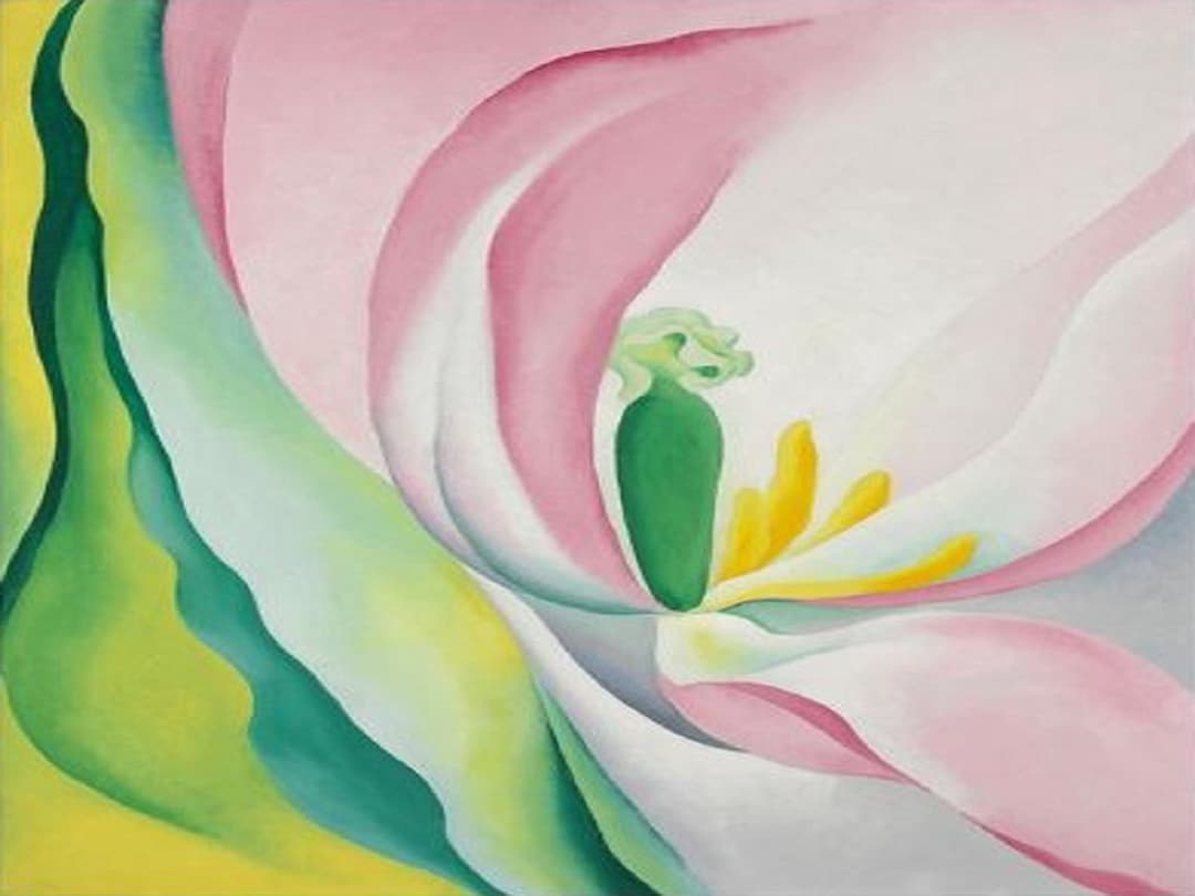 Georgia Okeeffe: pink Tulip, Extremely Rare Vintage Full Page Bookplate ...