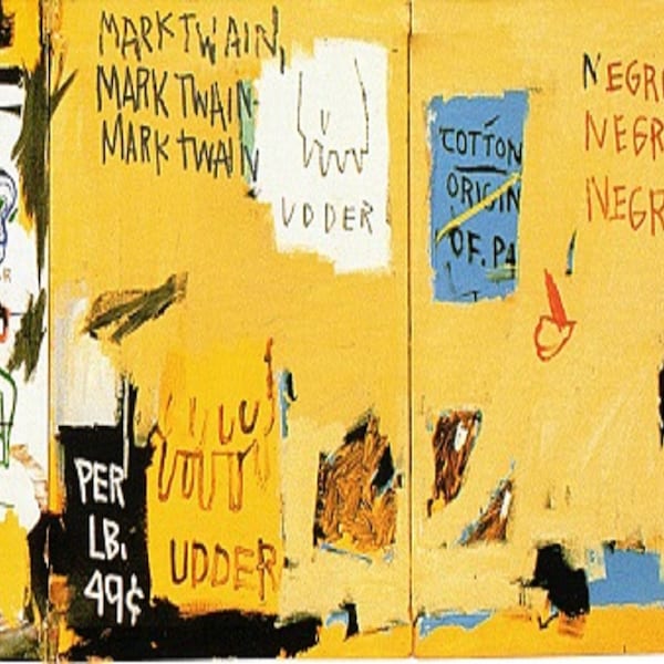 Jean-Michel Basquiat: “Undiscovered Genius Of The Mississippi Delta", Very Rare Original Vintage Bookplate Print, Painting Circa 1983.