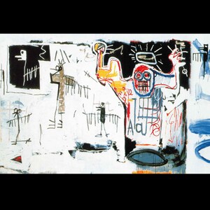 Jean-Michele B.: "Santo", Ex libris original extremadamente raro, pintura circa 1982. Paspartú. Basquiat Art imagen 1