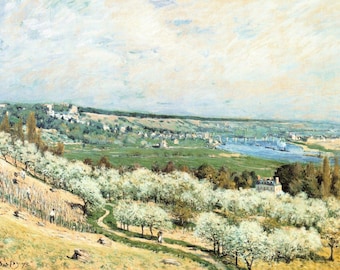 Alfred Sisley: "Terrace At Saint-Germain", Extremely Rare Original Bookplate Print, Painting Circa 1899. Impressionism; Alfred Sisley Art