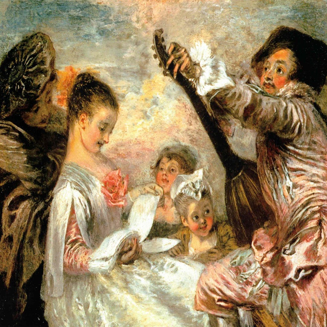 Watteau Back Rococo Antoine Watteau: