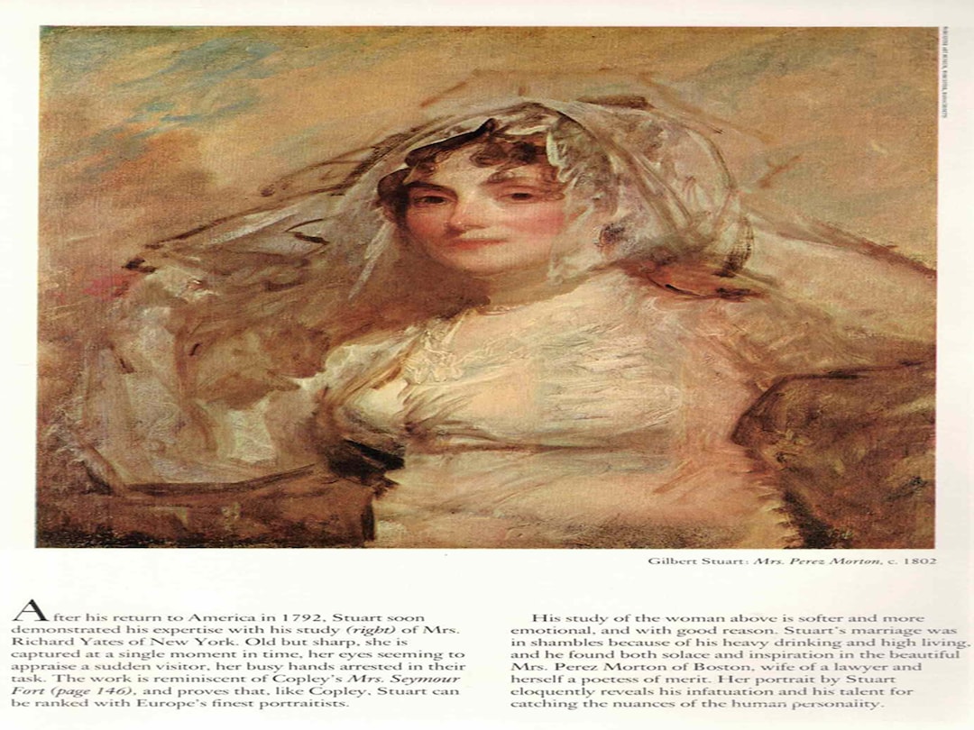 Gilbert Stuart: “mrs. Perez Morton", Extremely Rare Vintage Bookplate ...