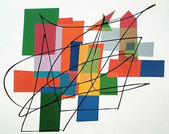 XELA: "Cork”, Extremely Rare Original Bookplate Print. Artwork Circa 1998. Modern Art; Modern Art Print; Abstract Art; Abstract Art Print