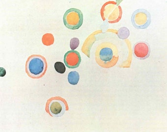 Robert Delaunay: “Disk—Sketch", Extremely Rare Vintage Bookplate Print, Painting Circa 1930. Abstract Art; Abstract Art Print; Modern Art
